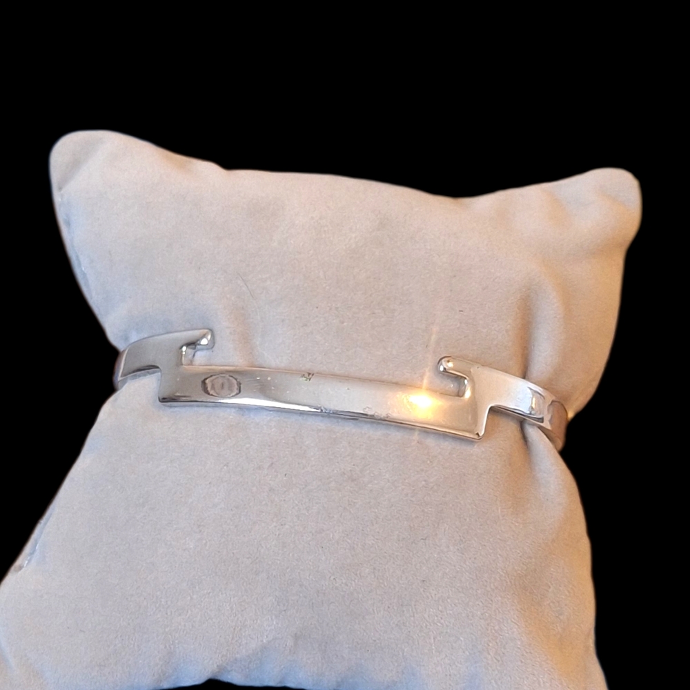 Vintage Avon Silver Geometric Bracelet Large Unisex